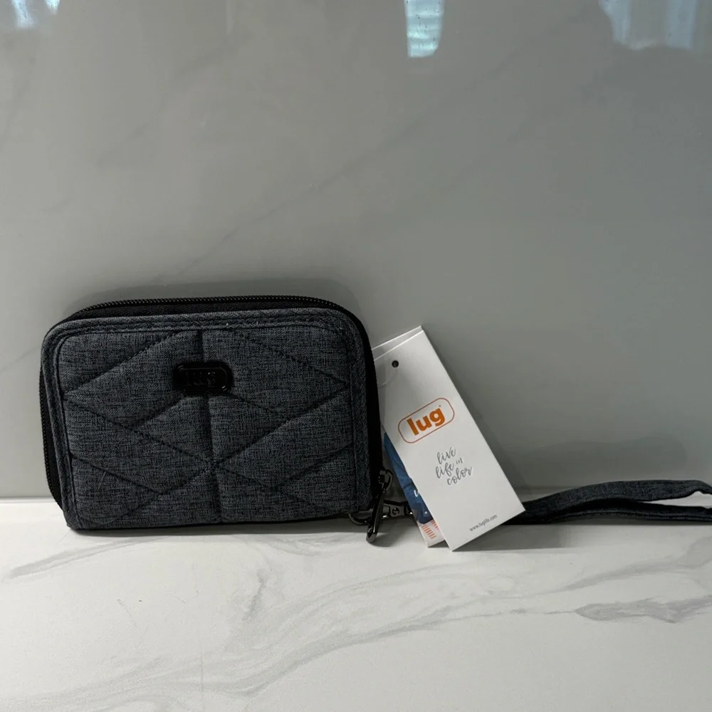 Lug Quilted Wristlet Wallet in Charcoal - Picture 1 of 3